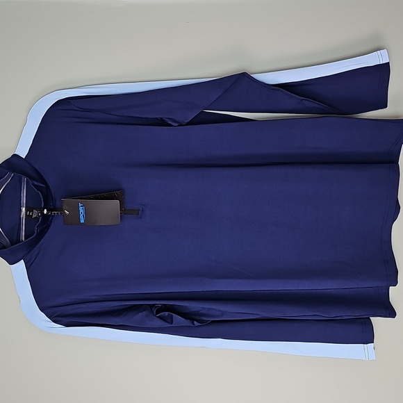 Men's Performance Quarter-Zip Athletic Reflective Shirt 1/4 Zip Workout Navy MED - Picture 4 of 6